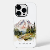 Mount Rainier Waterverf landschap Case-Mate iPhone Case (Achterkant)