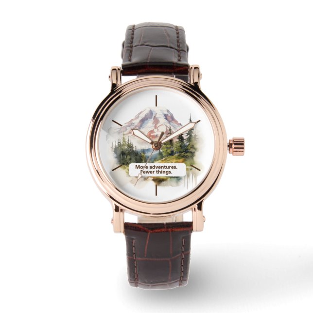 Mount Rainier Waterverf landschap Horloge (Voorkant)