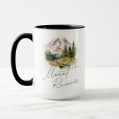 Mount Rainier Waterverf landschap Mok (Links)