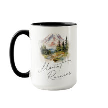 Mount Rainier Waterverf landschap