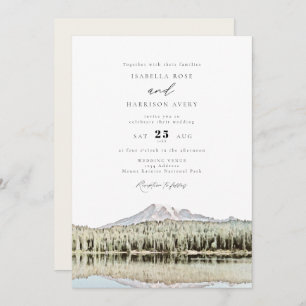 MOUNT RAINIER Waterverf Mountain Wedding Kaart