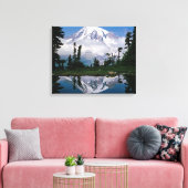Mount Rainier weerspiegeld in een bergmeer Canvas Afdruk (Insitu (Woonkamer))