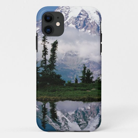 Mount Rainier weerspiegeld in een bergmeer Case-Mate iPhone Case (Achterkant)