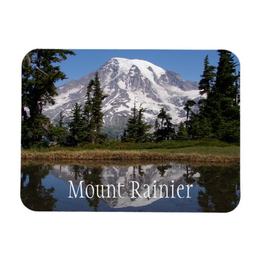 Mount Rainier weerspiegeld in Mountain Lake Magneet (Horizontaal)