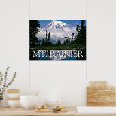 Mount Rainier | Weerspiegeling in een bergvijver Poster (Keuken)