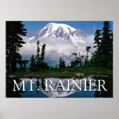 Mount Rainier | Weerspiegeling in een bergvijver Poster (Voorkant)
