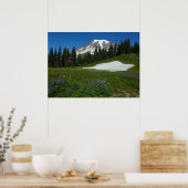 Mount Rainier, Wilde Bloemen en Sneeuw Poster (Keuken)