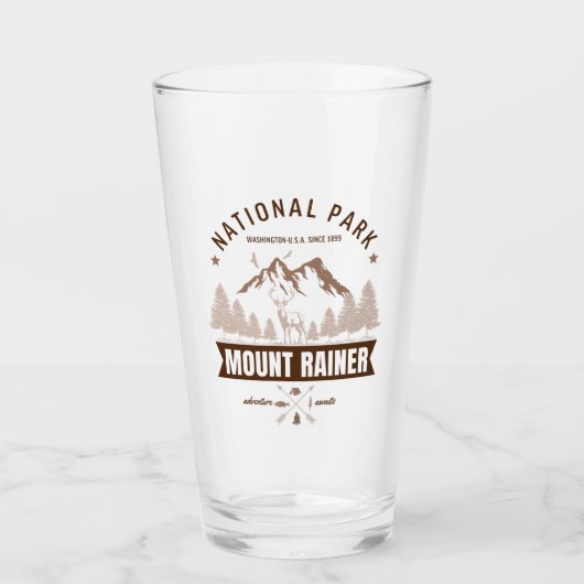 Mount Rainier Wilderness Deer Design Glas (Voorkant)