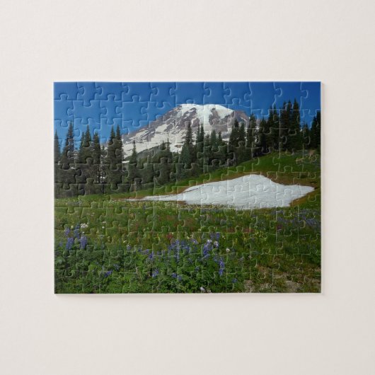 Mount Rainier, Wildflower en Snow Legpuzzel (Horizontaal)