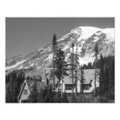 Mount Rainier Zwart-wit Foto Afdruk (Voorkant)