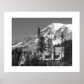 Mount Rainier Zwart-Wit Fotografisch Poster (Voorkant)