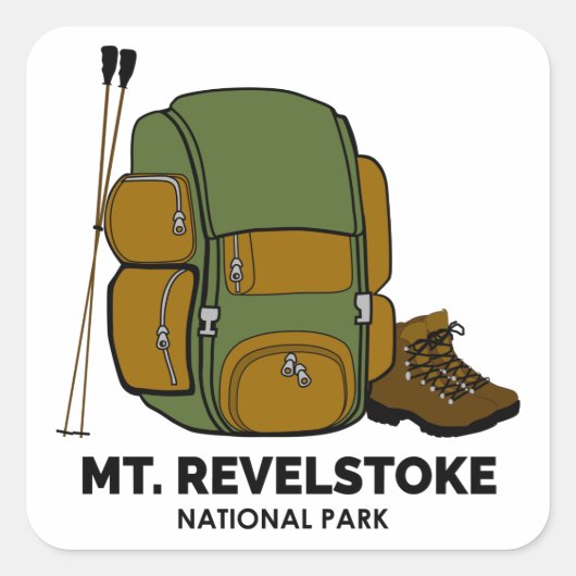 Mount Revelstoke National Park Backpack Vierkante Sticker (Voorkant)