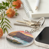 Mount Rinjani Volcano Crater Sunrise Keychains Sleutelhanger (Voorkant Rechts)