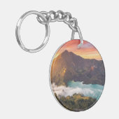 Mount Rinjani Volcano Crater Sunrise Keychains Sleutelhanger (Voorkant Links)