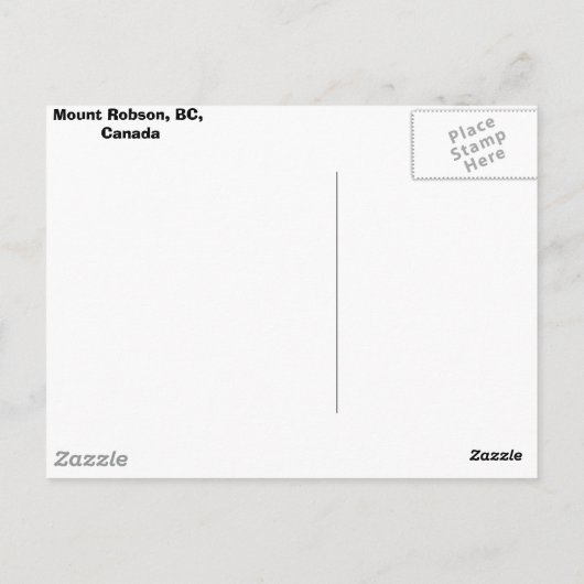 Mount Robson, Canada Briefkaart (Achterkant)
