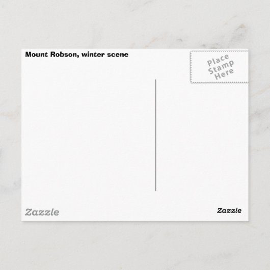 Mount Robson in Winter Briefkaart (Achterkant)