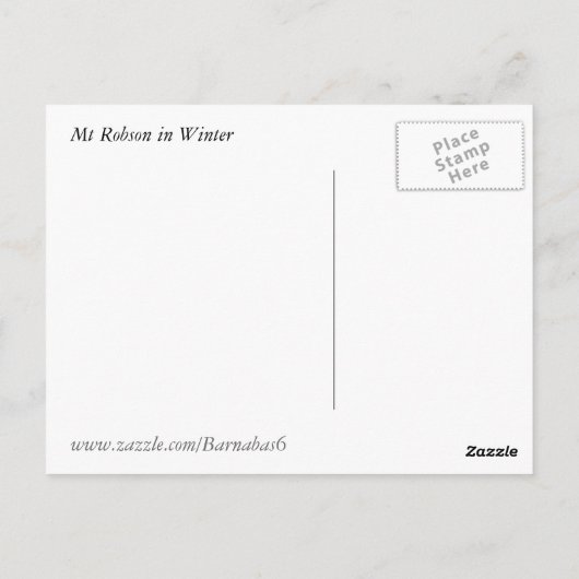 Mount Robson in Winter Briefkaart (Achterkant)