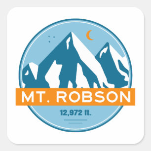 Mount Robson sterren maan Vierkante Sticker
