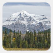 Mount Robson Summit – Canadese Rockies Vierkante Sticker (Voorkant)