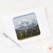 Mount Robson Summit – Canadese Rockies Vierkante Sticker (Envelop)