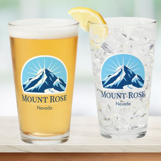 Mount Rose Nevada berg Skioord bierglas Glas