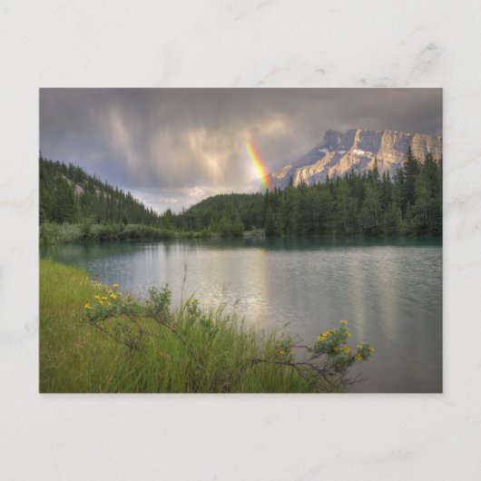 Mount Rundle Rainbow, Cascade Ponds Briefkaart (Voorkant)