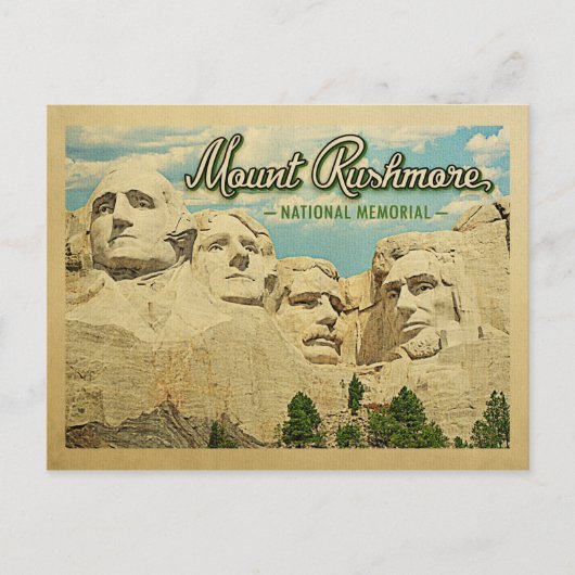 Mount Rushmore Ansichtkaart Vintage Nationaal Monu Briefkaart (Voorkant)