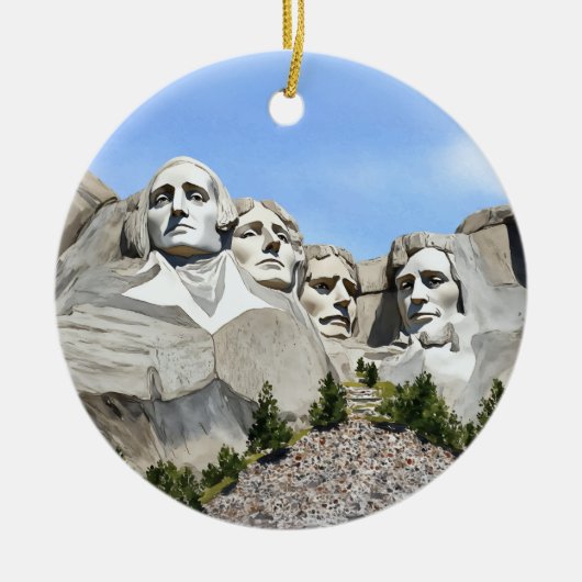 Mount Rushmore Aquarel Keramisch Ornament (Voorkant)