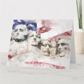 Mount Rushmore Aquarel met Amerikaanse Vlag Bedankkaart (Voorkant)