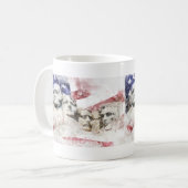 Mount Rushmore Aquarel met Amerikaanse Vlag Koffiemok (Voorkant links)