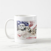Mount Rushmore Aquarel met Amerikaanse Vlag Koffiemok (Links)