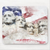 Mount Rushmore Aquarel met Amerikaanse Vlag Muismat (Voorkant)
