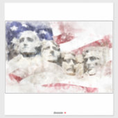 Mount Rushmore Aquarel met Amerikaanse Vlag Sticker (Vel)