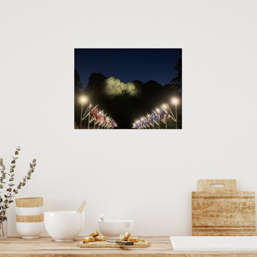 Mount Rushmore bij nacht Poster (Keuken)