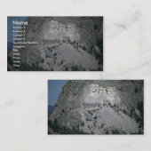Mount Rushmore, Black Hills, South Dakota, Verenig Visitekaartje (Voorkant / Achterkant)