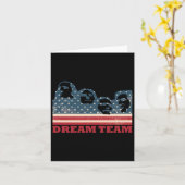 Mount Rushmore Dream Team Patriottische Vlag Ameri Kaart (Gele Bloem)