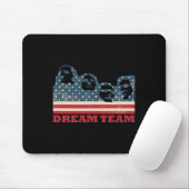 Mount Rushmore Dream Team Patriottische Vlag Ameri Muismat (Met muis)