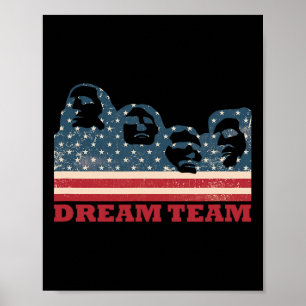 Mount Rushmore Droom Team Patriottische Usa Vlag A Poster
