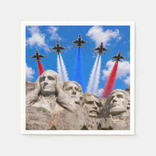 Mount Rushmore gevechtsvliegtuig overvlieg Servet