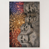 Mount Rushmore-humor met vuurwerk Legpuzzel (Verticaal)
