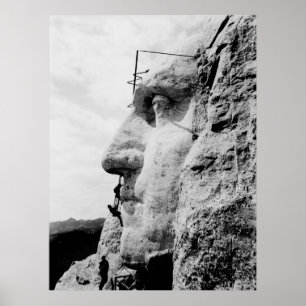 Mount Rushmore in aanbouw Poster