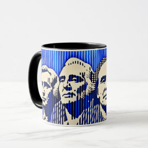 Mount Rushmore in BAUHAUS optische illusie stijl Mok