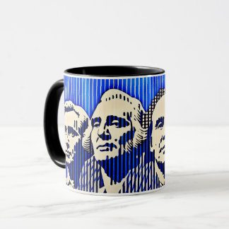Mount Rushmore in BAUHAUS optische illusie stijl Mok