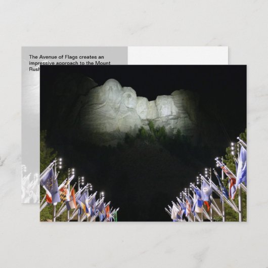 Mount Rushmore-monument - avondverlichting - Briefkaart (Voorkant / Achterkant)