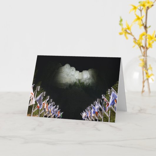 Mount Rushmore-monument - avondverlichting - Kaart (Gele Bloem)