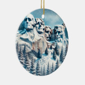 Mount Rushmore Nationaal Park Sneeuwfeest Keramisch Ornament (Rechts)
