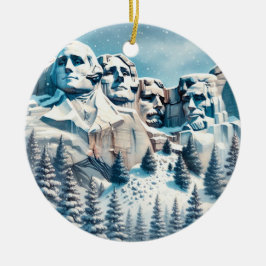 Mount Rushmore Nationaal Park Sneeuwfeest Keramisch Ornament