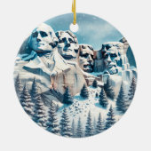 Mount Rushmore Nationaal Park Sneeuwfeest Keramisch Ornament (Achterkant)