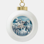 Mount Rushmore Nationaal Park Sneeuwfeest Keramische Bal Ornament (Voorkant)