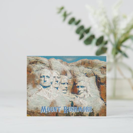 Mount Rushmore National Memorial gestileerd Briefkaart (Staand voorkant)